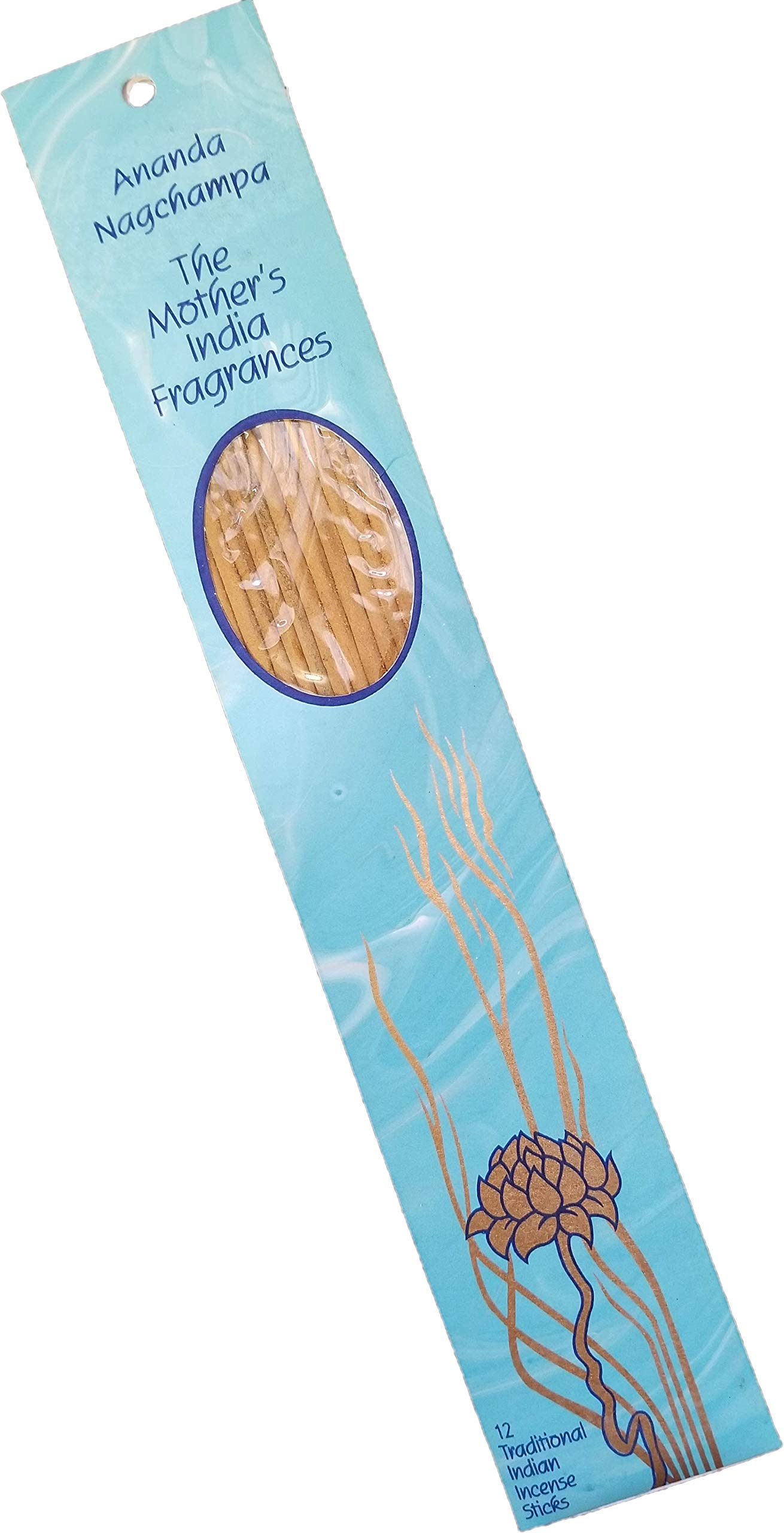 Mother's India Fragrances Incense - Ananda Nagchampa 12 Stick Packet 10"