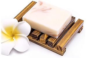 (2 Piece) Bathroom/Kitchen Natural Wooden Soap Case Holder