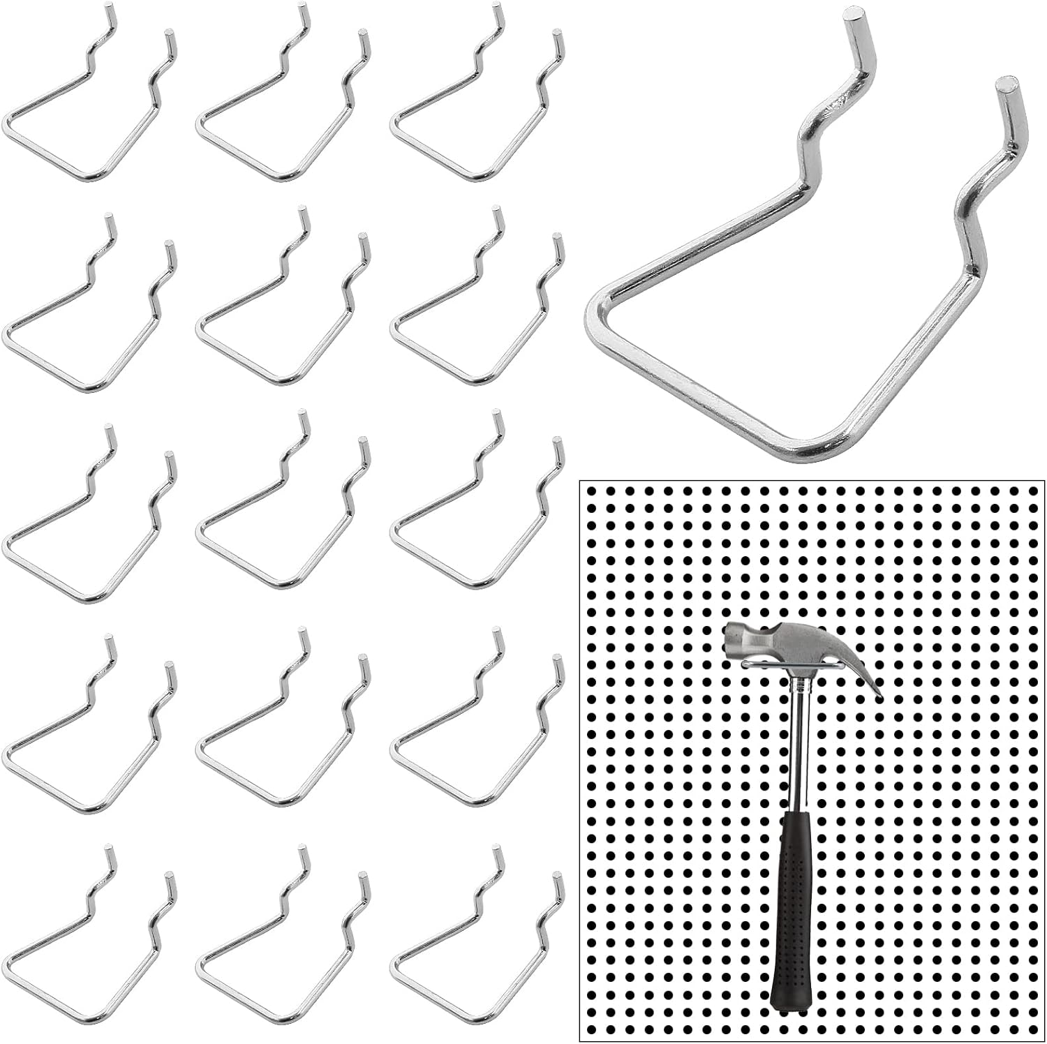 Waziaqoc 16PCS Pegboard Plier Holders, Double Loop Pegboard