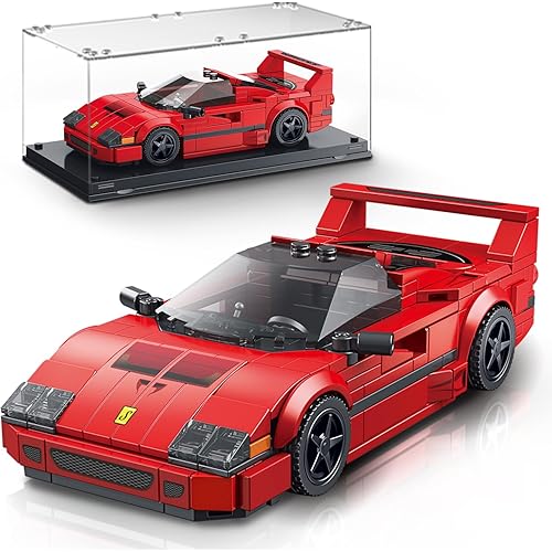 VGD Car Building Kit with Display Case, Cool Collectible Model Super Race Car Building Blocks Set, 1:24 Scale Collectible Model Cars Set for Kids Boys Girls Adults Sportscar Lovers Kids - 322PCS
