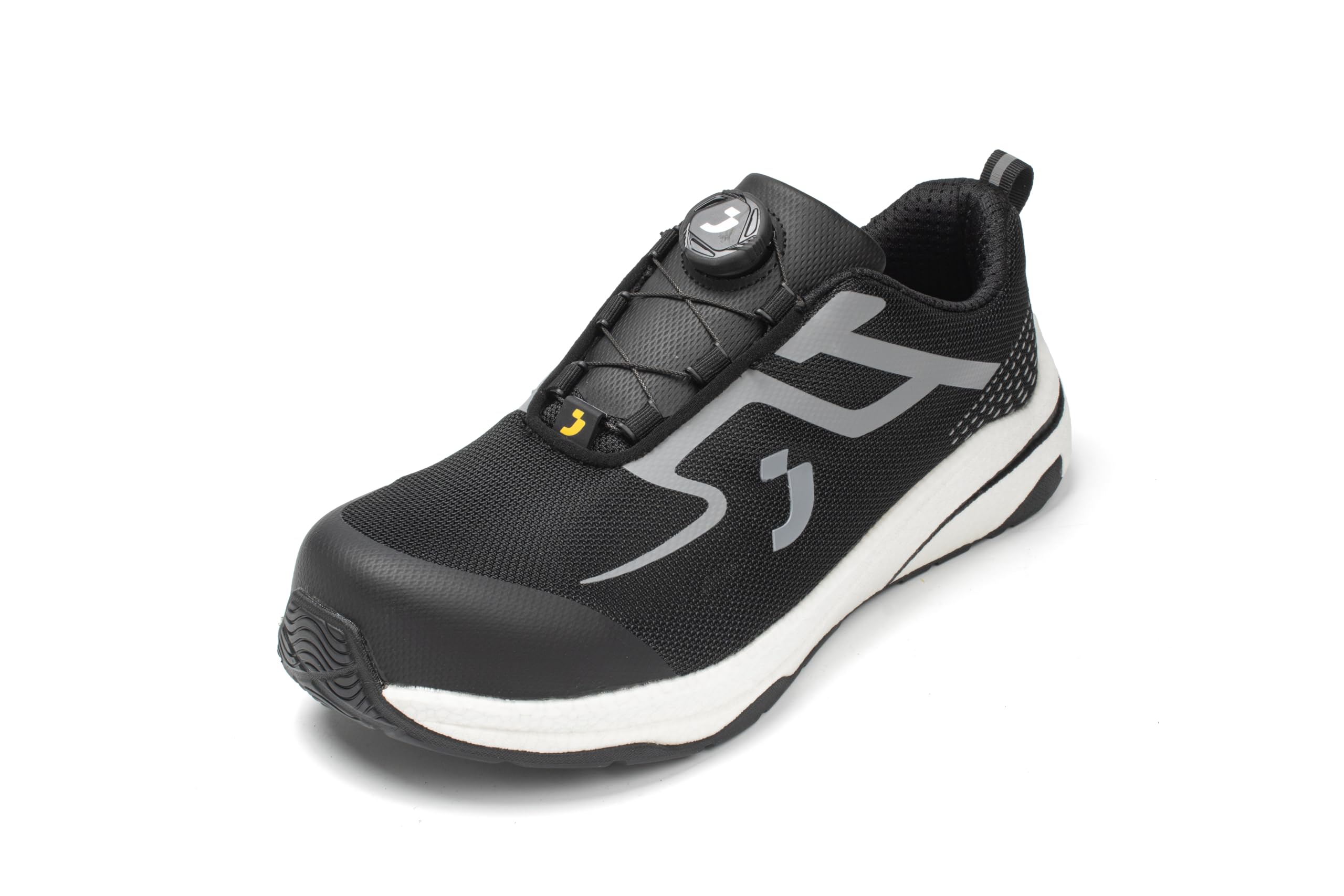 SAFETY JOGGER - Freedom S1PS TLS - Leichte Sicherheitsschuhe - Schwarz | Atmungsaktive und Bequeme Arbeitsschuhe Herren und Damen mit breiter Kunststoffkappe, Drehverschluss, ESD und Barfuß Design