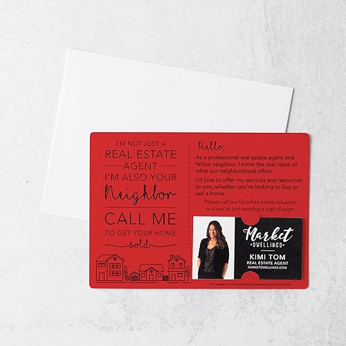 Vista 8 de I'm not just a Real Estate Agent, I'm also your Neighbor" Mailer Set Envelopes Included M2-M003