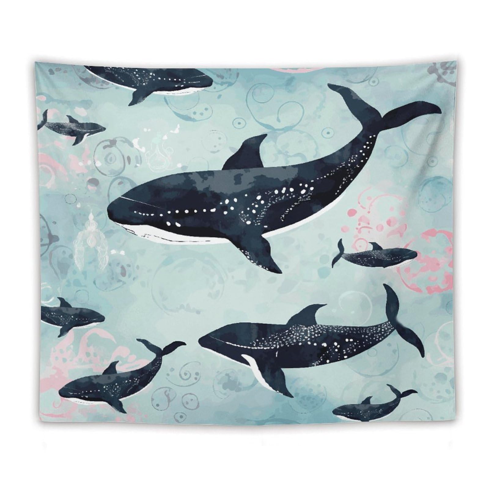 LDGSUPH Whale Tapestry Wall Hanging Decor Anti-fading Aesthetic Wall Tapestries Fashion Wall Blanket Decor Modern Wall Art Tapestry for Bedroom Home Decor 50"x60"
