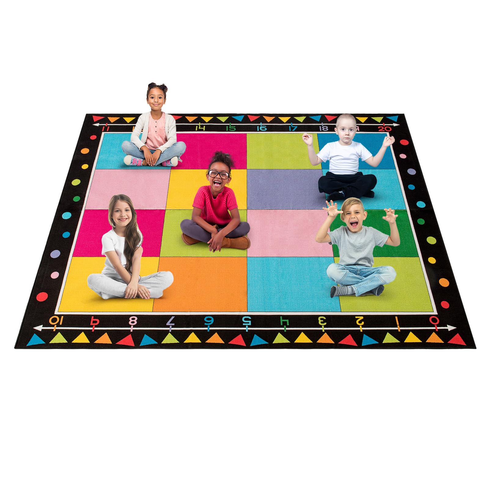 Booooom Jackson Classroom Carpet, Children's Classroom Rug 8'5"x6'5”Kid Rug with Non-Slip Backing,Children's Classroom Educational Seating Carpet