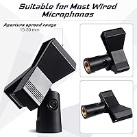Vista 5 de Yeshone 4 clips de micrófono para soportes con 4 adaptadores ajustables, soporte de micrófono, abrazadera de soporte de micrófono inalámbrico
