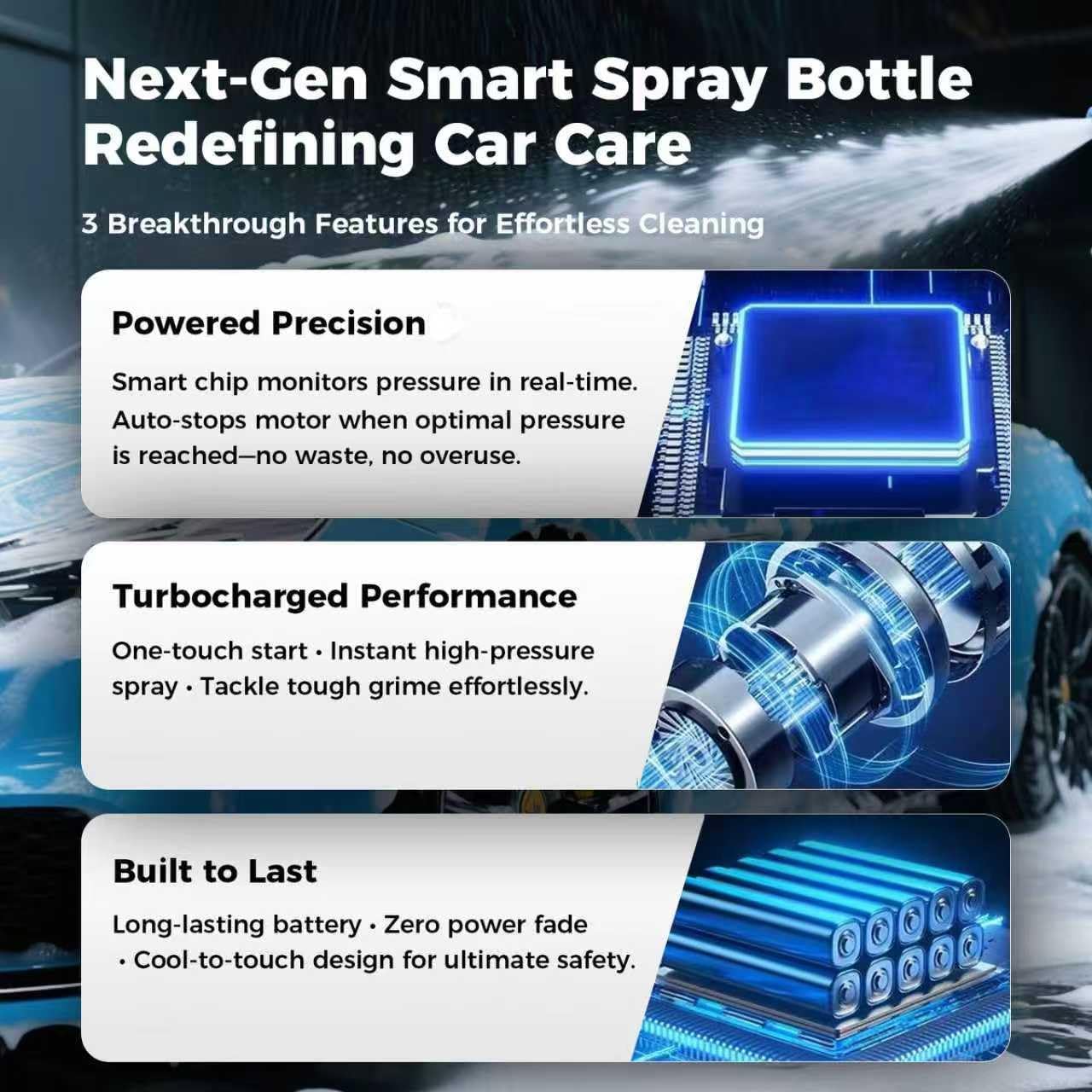 Electric Foam Sprayer,2L Portable Rechargeable Cordless Pressurized Spray Foam Cannon, Easy Clean & Acid Resistant for Car Wash Detailing Garden Black - Image 4