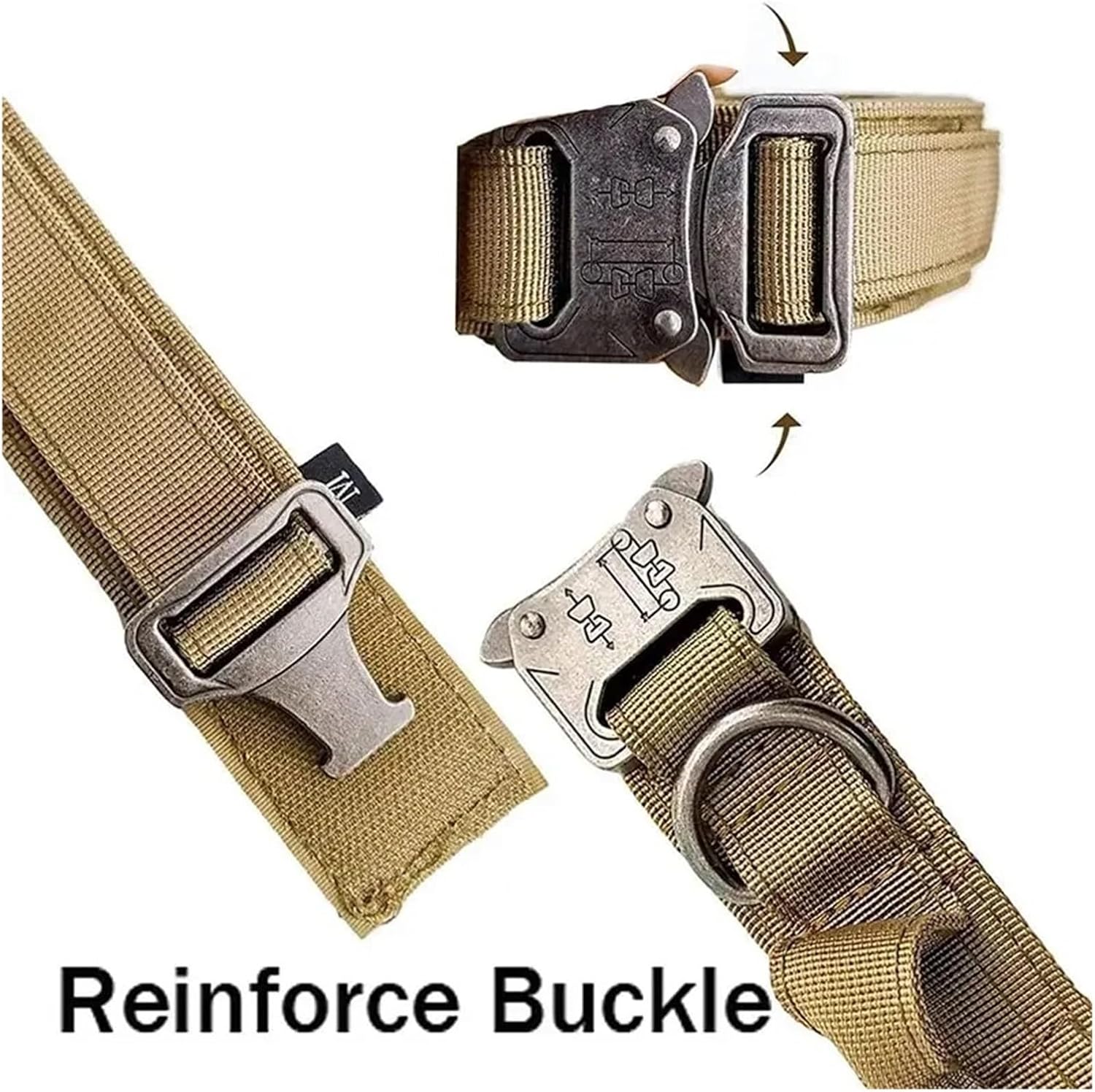 Outdoor Sports Style Tactical Dog Collar Usable Collar for Medium to Large Dogs with Traction Capability for Dog Training(A0040-GC-blue,L Neck 45-53CM)