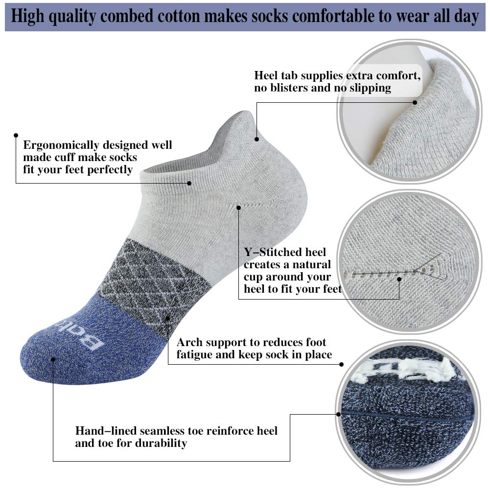 bataidis Women's Casual Ankle Socks Low Cut Athletic Socks 6 Pairs Calcetines deportivos casuales de corte bajo para mujer Mujer