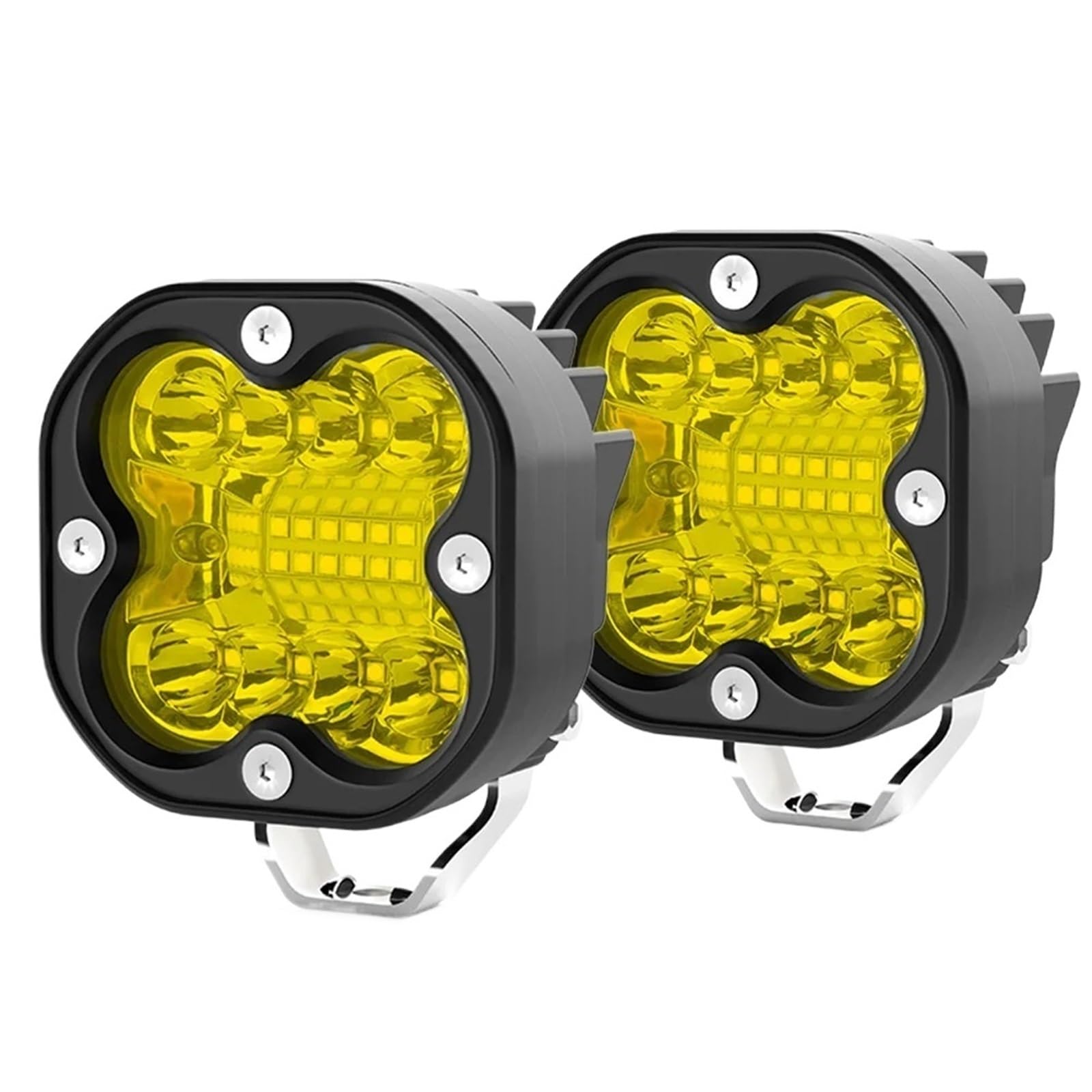 LED Oświetlenie pomocnicze 3 Cal Reflektory Robocze Led 24V 120W | Flood Światła Przeciwmgielne Samochodu Ciężarowego 4x4 Off Road ATV(Combo-Yellow-2pcs)