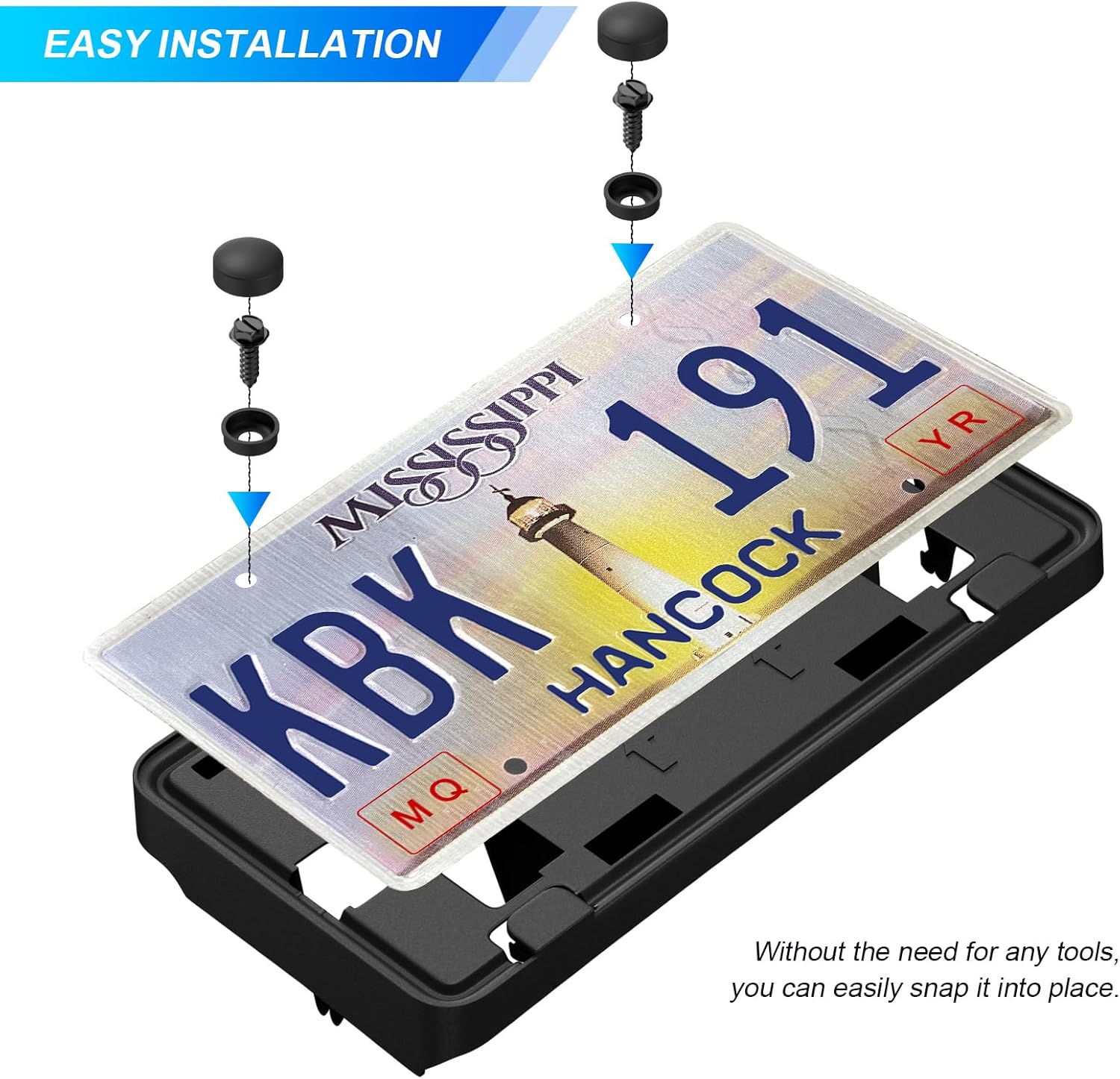 Replace for 2024 2025 Ford F150 Front License Plate Bracket Holder, 2.7L 3.0L 3.5L Truck Bumper Plate Frame Mount RL3Z-17A385-BA