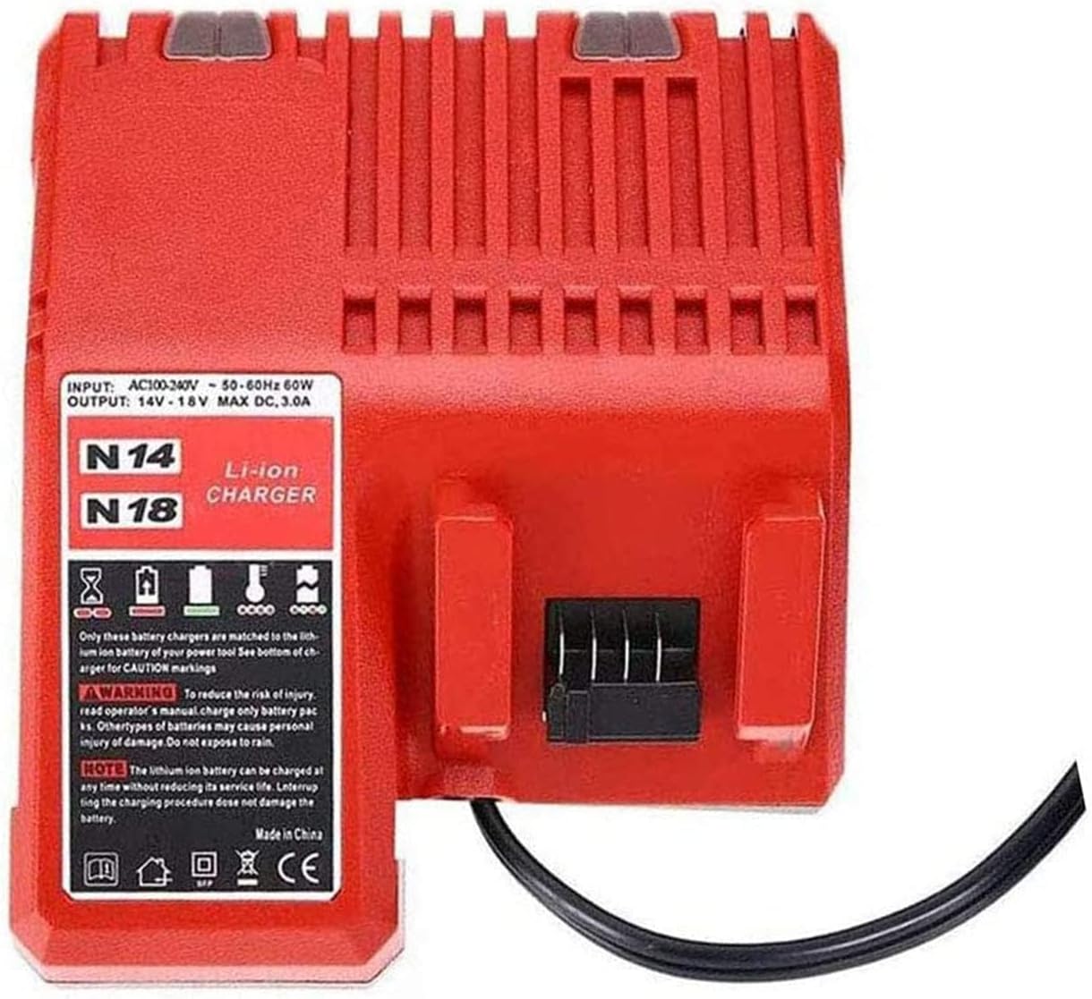 for Milwaukee m18 Battery Charger Multi Voltage Charger Replacement for Milwaukee M18 4.4V-18V Lithium-ion Batteries Charger 100V-220V 48-59-1812 M18 M12 48-11-1815