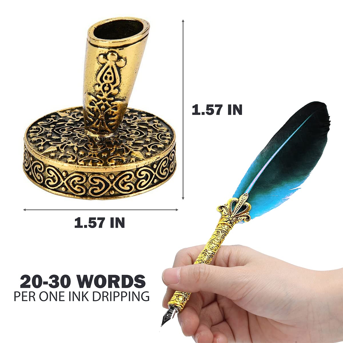 Buy Feather Quill Pen and Ink Set Calligraphy Dip Pen Set with