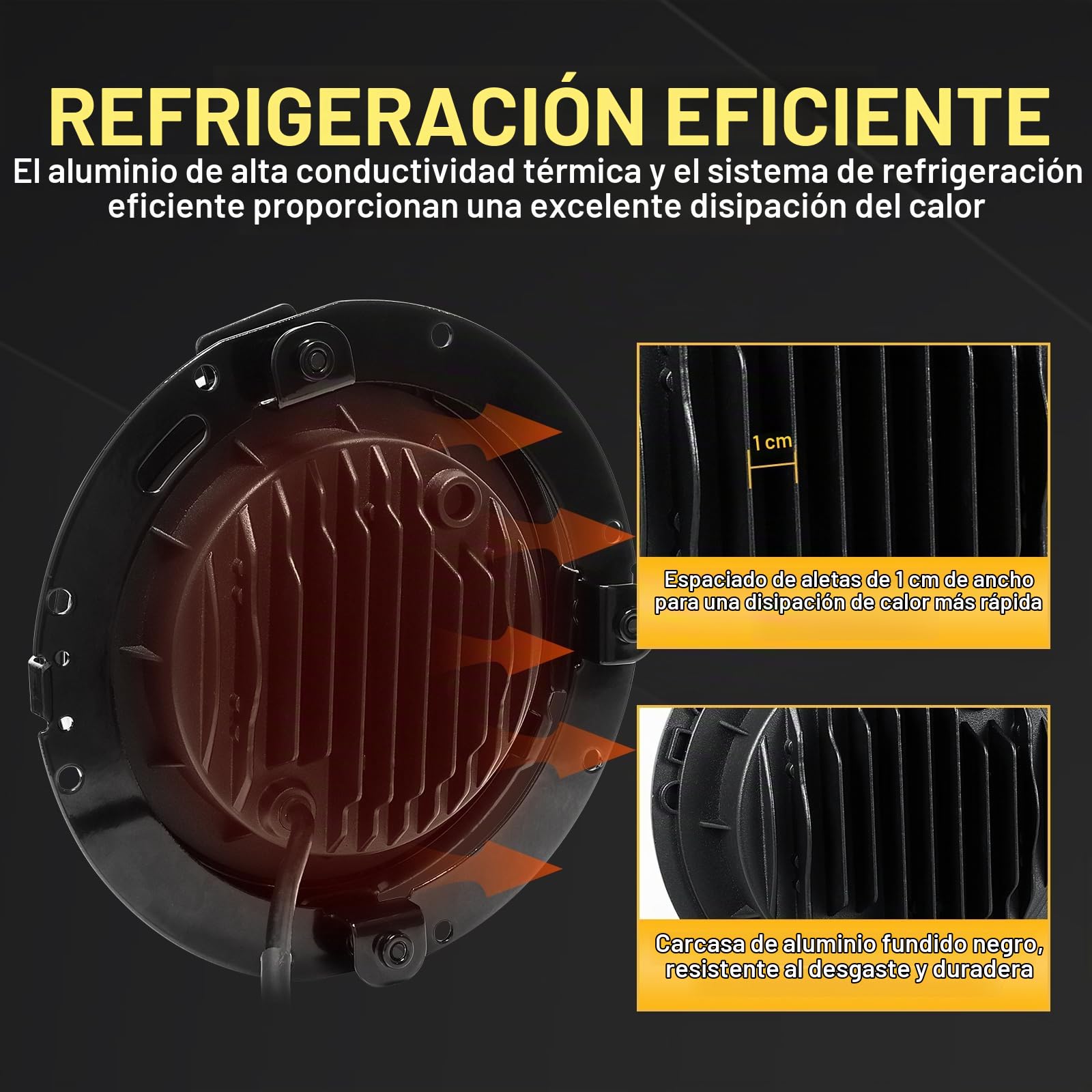RIGIDON 2 x 7 Pulgadas 50W Faro LED con Soporte de Montaje, Ámbar/Blanco