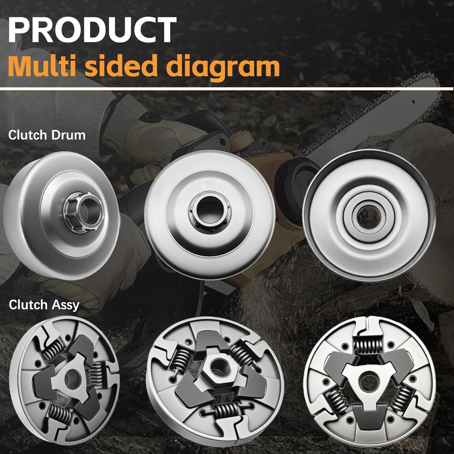3/8" 7T Sprocket Clutch Drum Bearing Chainsaw Parts Kit 7 Pcs for Stihl MS660 066 MS640 MS661, for Stihl OEM Parts Clutch Cover Chainsaws Replacement Part for Stihl 1122 007 1000