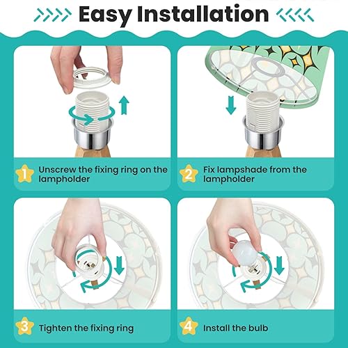 Miniatura 5 de Trípode lámpara de mesita de noche de mediados de siglo, vintage de los años 50, moderno, retro, geométrico, celosía, estrella, lámpara de mesita de