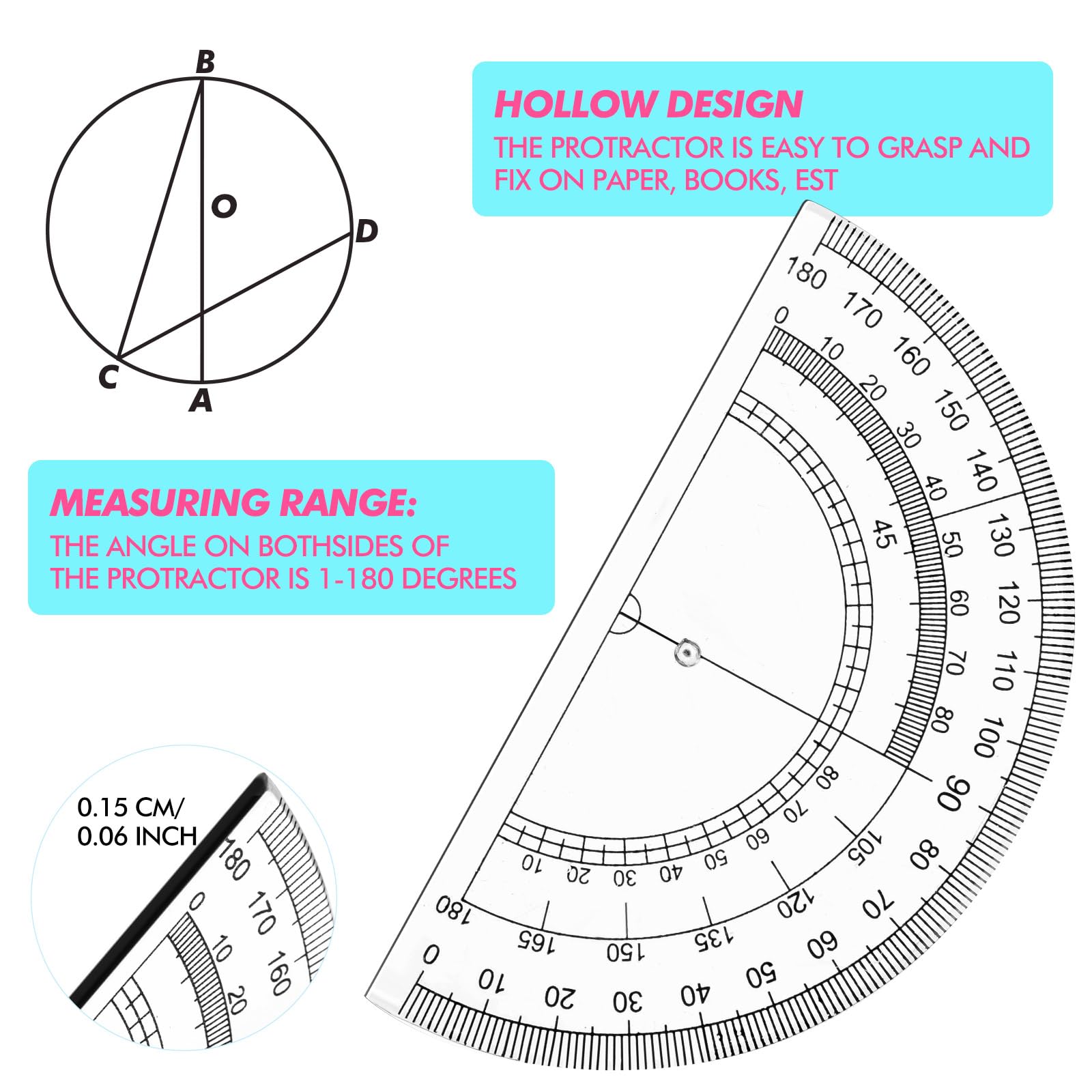 Zonon 36 set matematica geometria kit, 10 pz compasso righelli goniometro