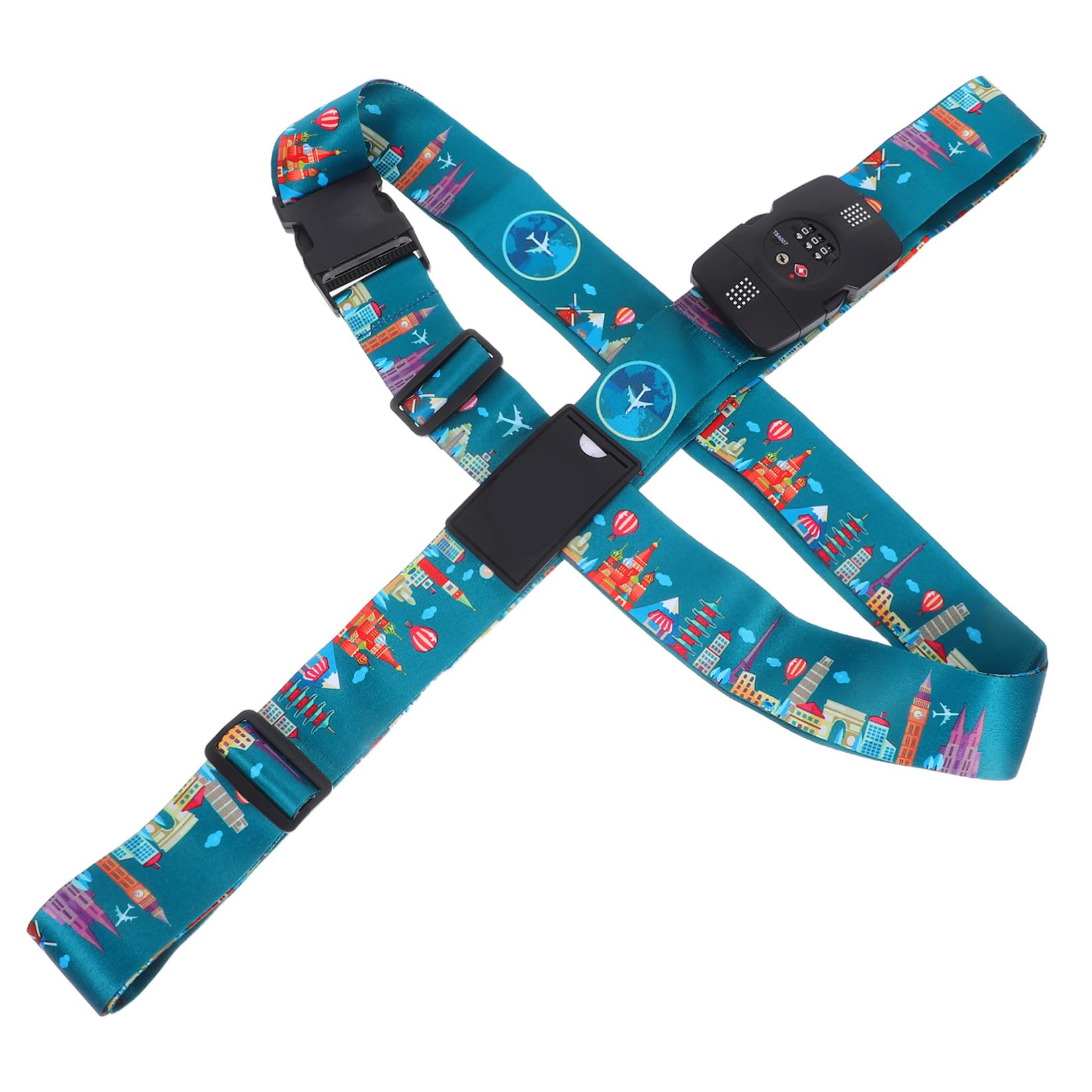 Reisegepäckgurt mit Zahlenschloss, Verstellbar, Polyester, Kreuzgurt