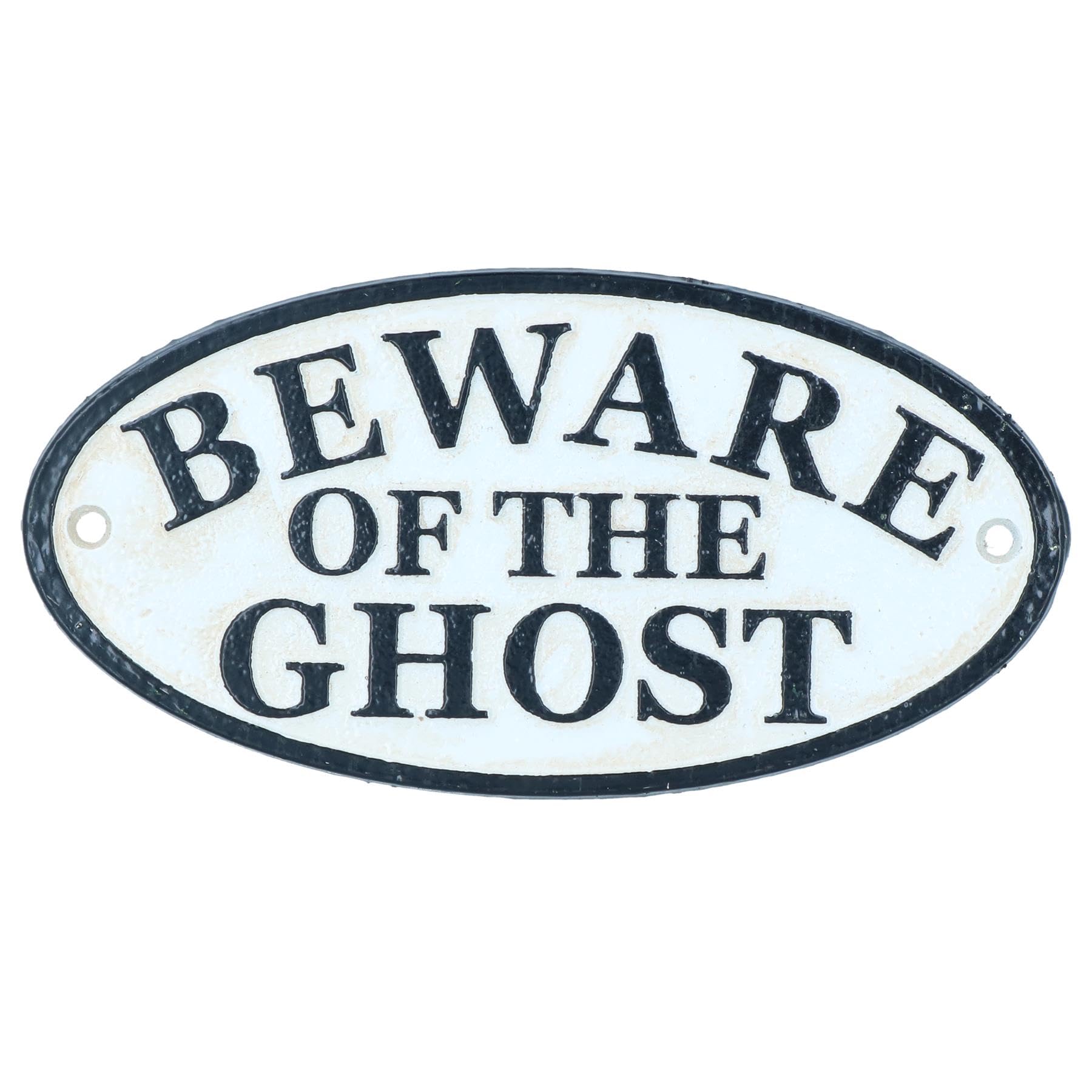 AB Tools Beware Of The Ghost Cast Iron Sign Plaque Door Wall House Fence Gate Garden from B&Q