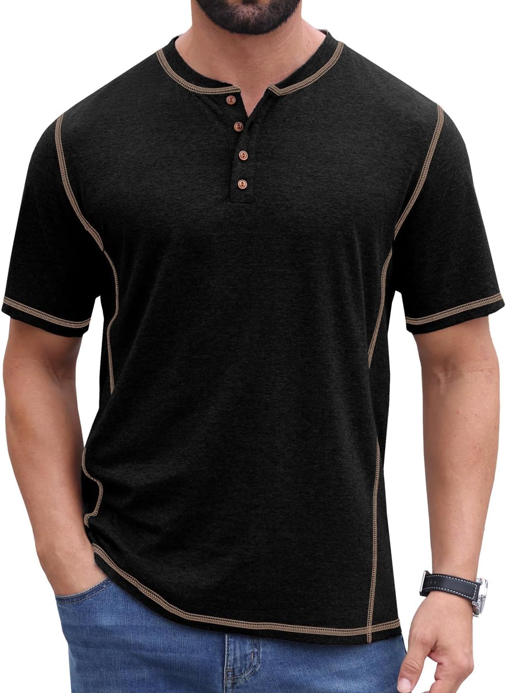 Sailwind Mens Henley Shirts Casual Lightweight Summer T-Shirt Cotton Maverick Short Sleeve - Image 5
