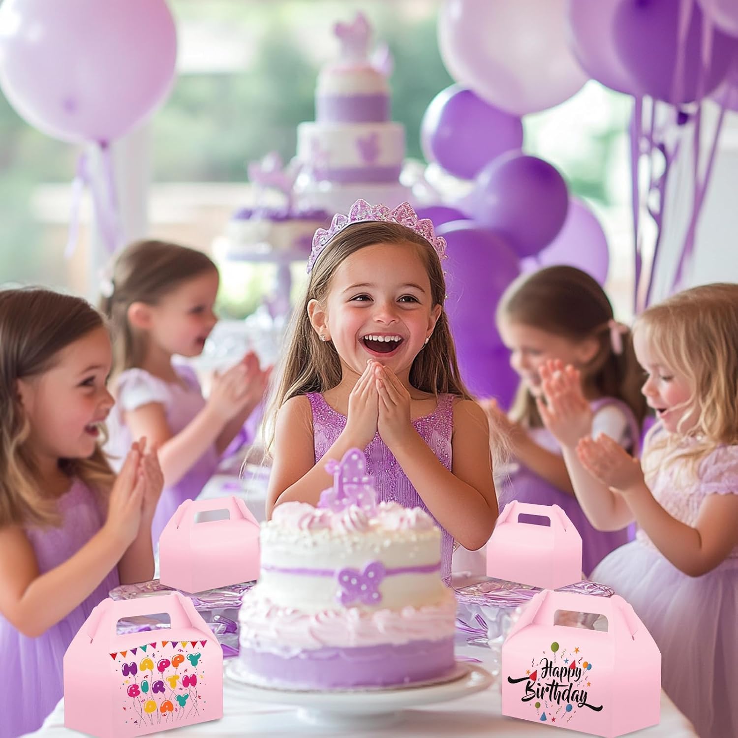 UnicoPak 30 Pack Pink Gable Treat Boxes Party Favor Boxes, Goodie Bag Boxes for Treats Cookies Candies, Ideal for Birthday, Pink Party Favors, Baby Shower, Valentine's Day – 6.5x3.5x3.5 Inches