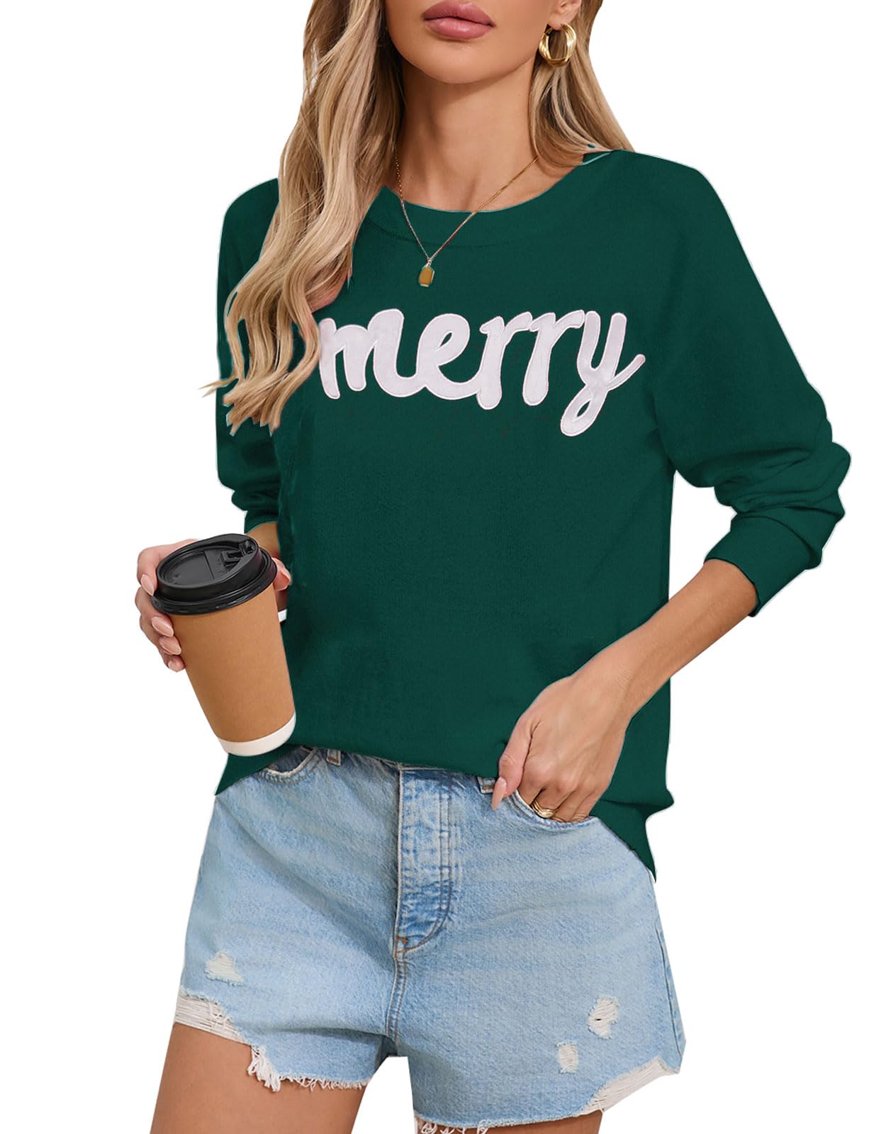 Womens Lightweight Thin Knit Sweater Long Sleeve Crew Neck American Flag Pullover Sweaters