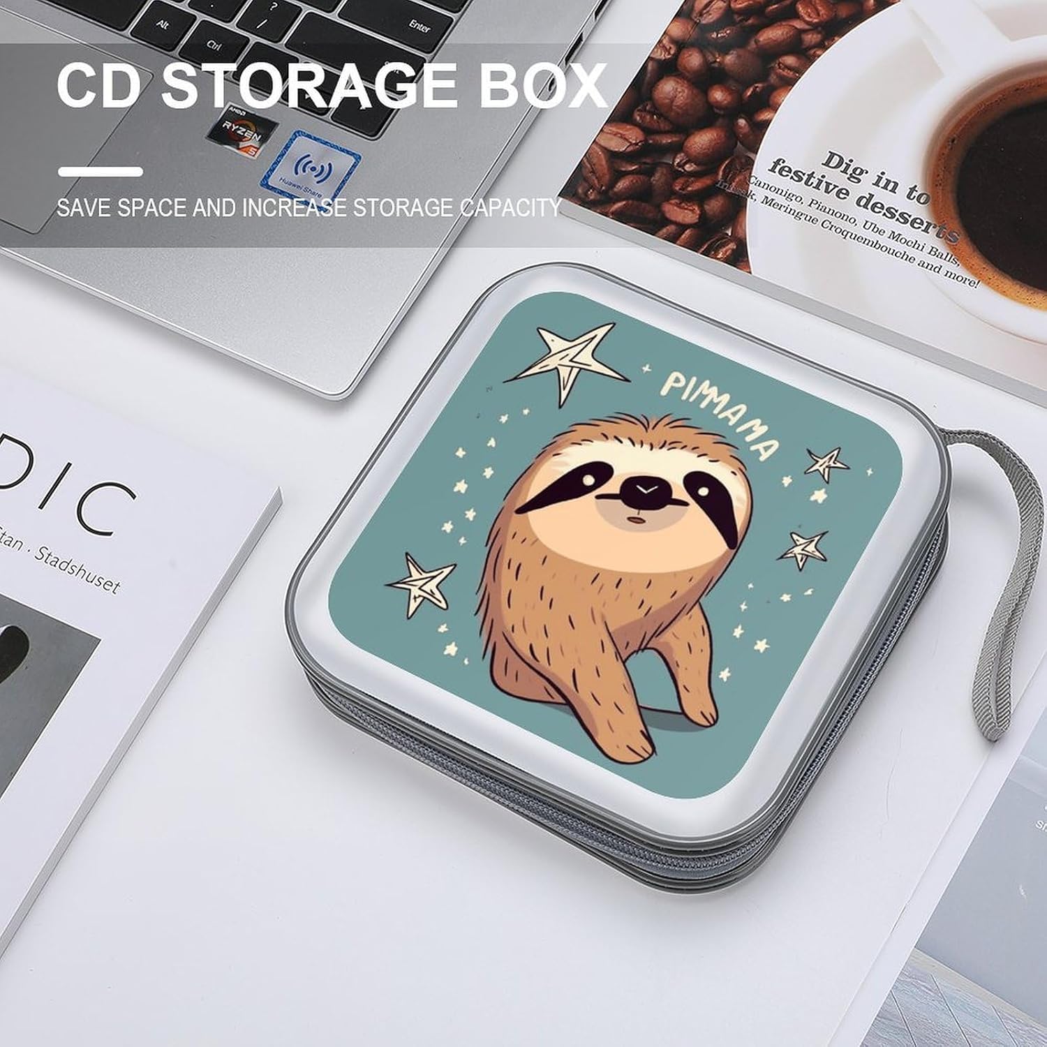 Funny Sloth Stars CD Case CD Storage Box DVD Sleeves