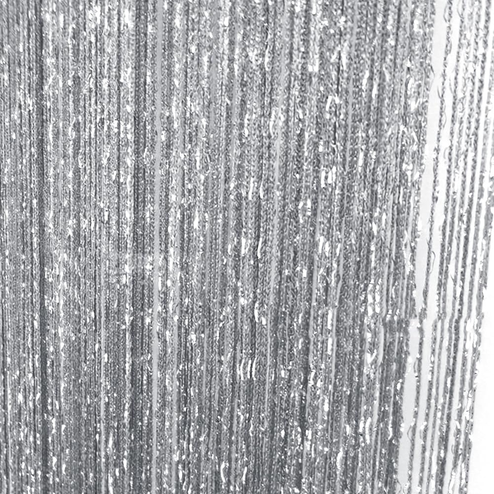 4 Tende a Fili Divisorie 100x200 cm, Decorazione con Perline e Brillantini, Adatte per Porte Finestre Matrimoni e Feste