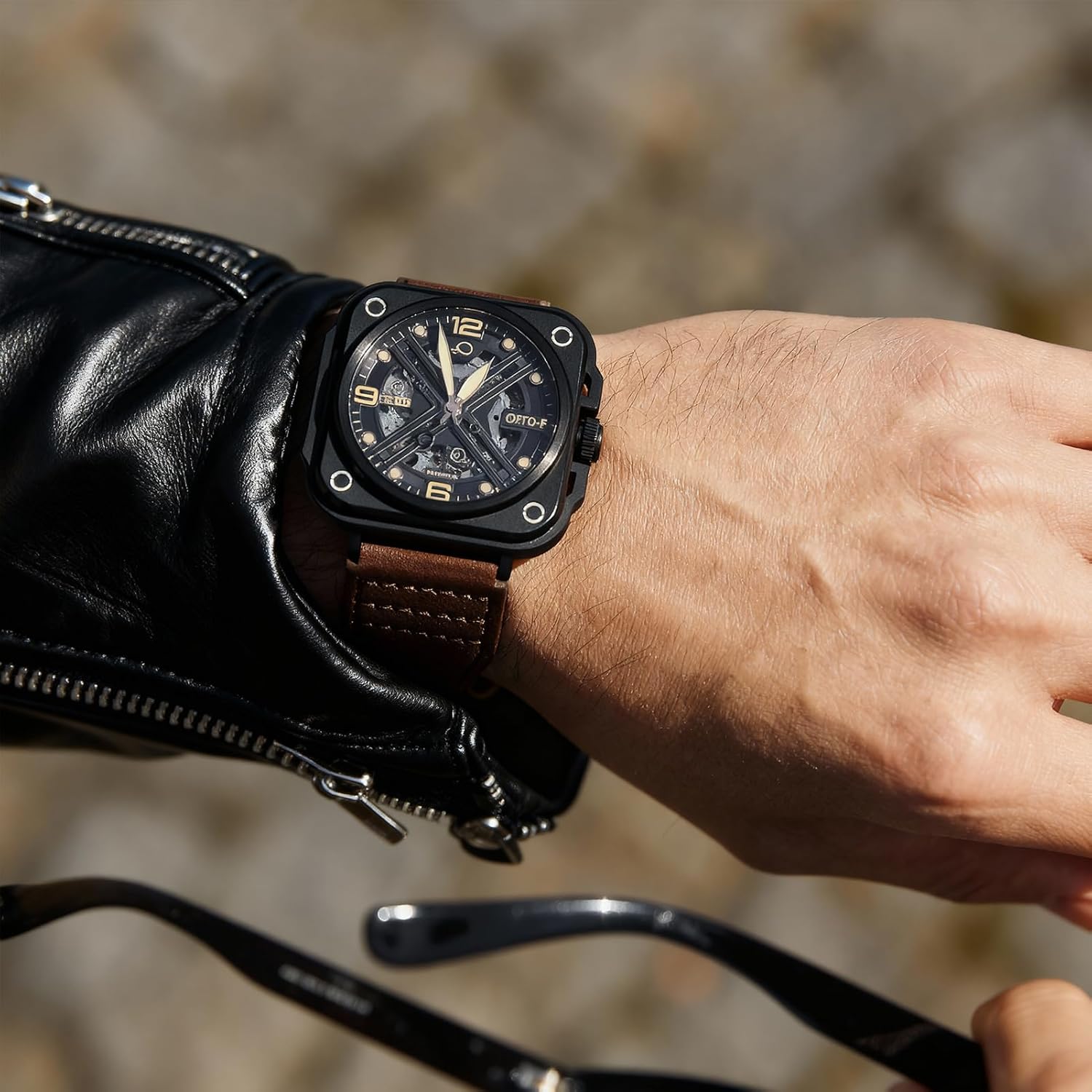 Automatic Luxury Skeleton Watch, Infinity II RPM-Style Stainless Steel 50 Meters Waterproof