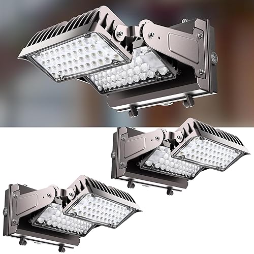 Lightdot 250W LED Wall Pack Lights,360° Adjustable Panel with Dusk to Dawn Photocell, 37500Lm 5000K IP65 Outdoor Security Lighting for Warehouse,Building,Yard,Factory,Garage, ETL(Height:20~35ft)