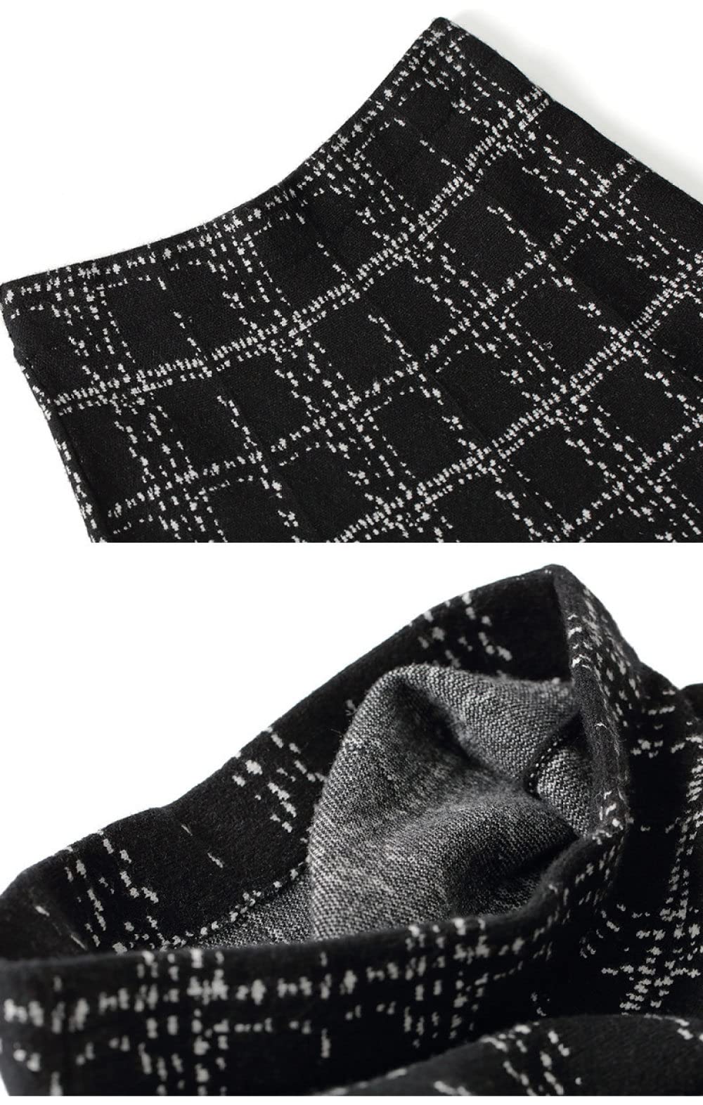 Röcke,Damen-Midirock, Schwarz, Elastisch, Mit Hoher Taille, Karierter Quaste, Gestrickter Regenschirmrock, Um Die Hüften Gewickelter A-Linien-Swing, Geraffte Lange Röcke Für Mädchen, Damen,L