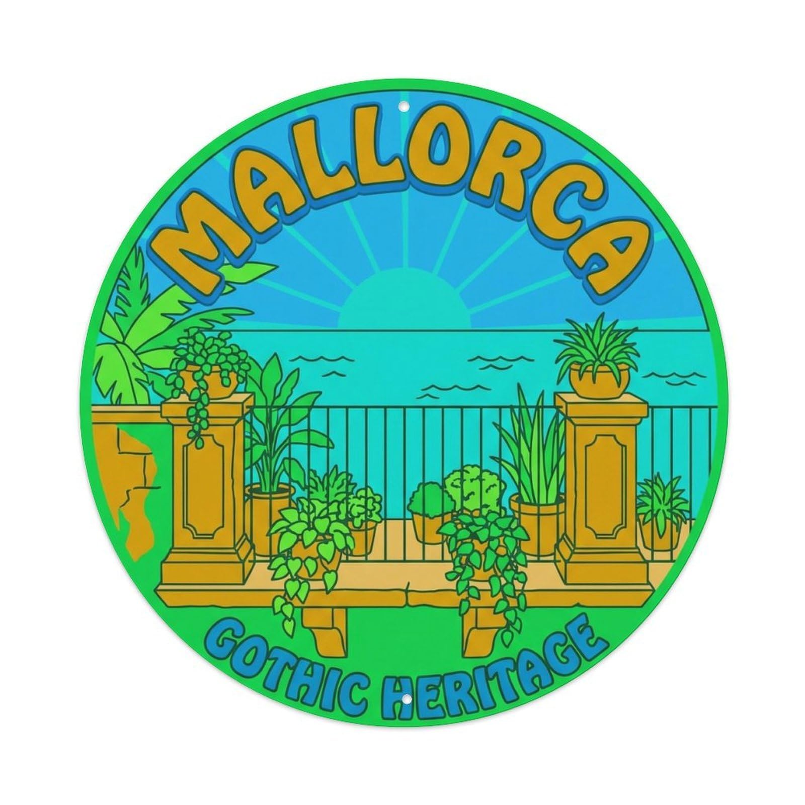 Vintage Travel Mallorca Spain Living Metal Tin Sign