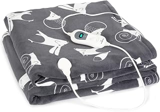 Klarstein Dr. Watson - Heating Blanket, Cushion Blanket, Sofa Throw, Electric Blanket, 120 Watt, 3 Power Levels, Illuminated Display, Washable: Detachable Power Supply, 200 x 180 cm - Anthracite