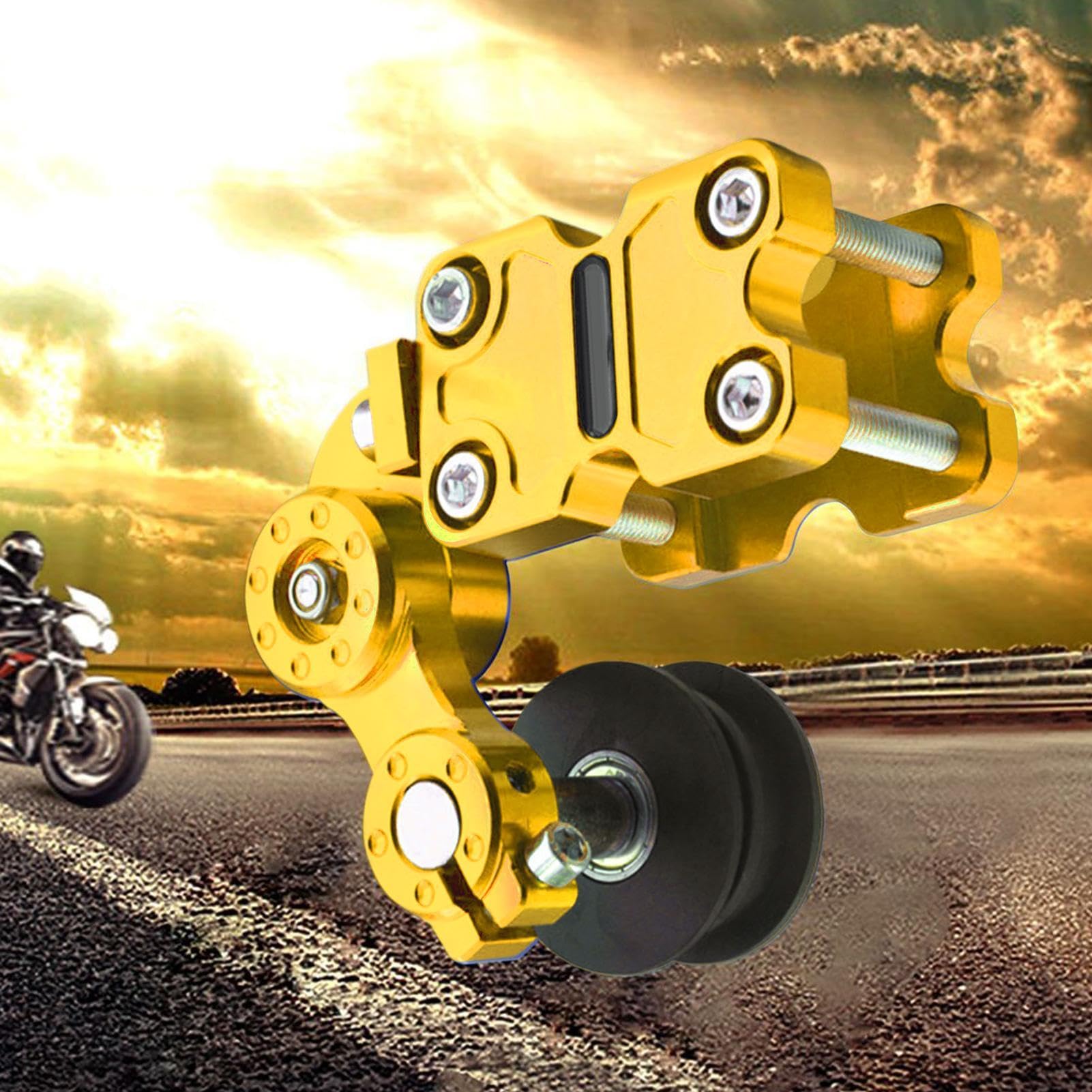 Ajustador de cadena de motocicleta,Herramienta de ajuste de cadena Motocicleta, Ajuste de cadena modificado con guía de tensión automática, Herramienta de engranajes de modificación de cadena