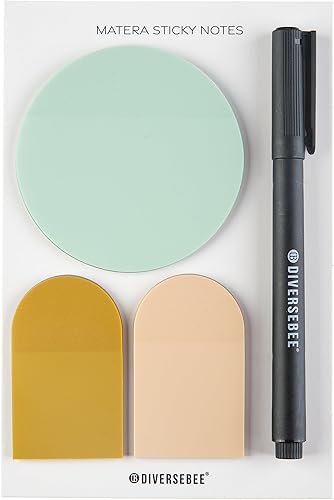 Miniatura 7 de DiverseBee Notas adhesivas transparentes (incluye bolígrafo de secado rápido), bonitas pestañas adhesivas transparentes, banderas de página