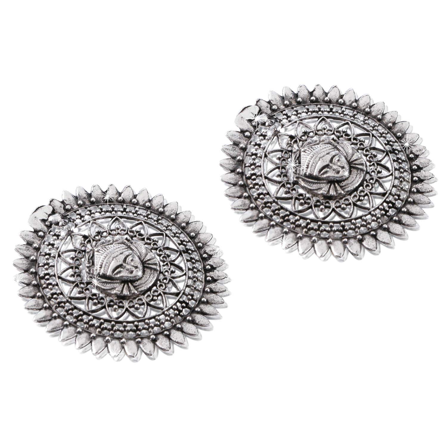 Women's Goddess Durga Ma Pendant Necklace with Earrings & Ring Set