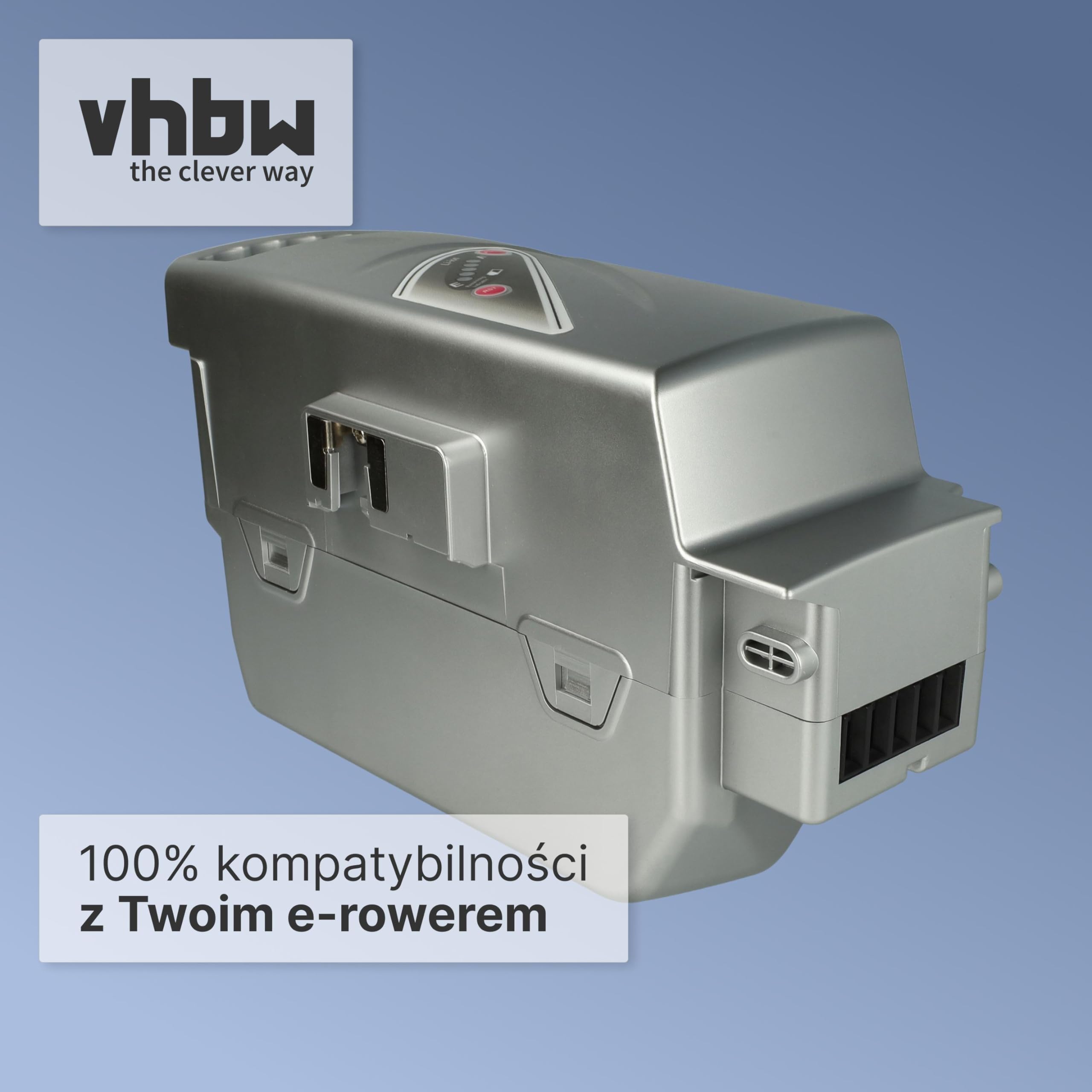 vhbw Akumulator kompatybilny z Kalkhoff Pro Connect S 27, S 11 E-Bike (15,6 Ah, 25,2 V, litowo-jonowy) - srebrny