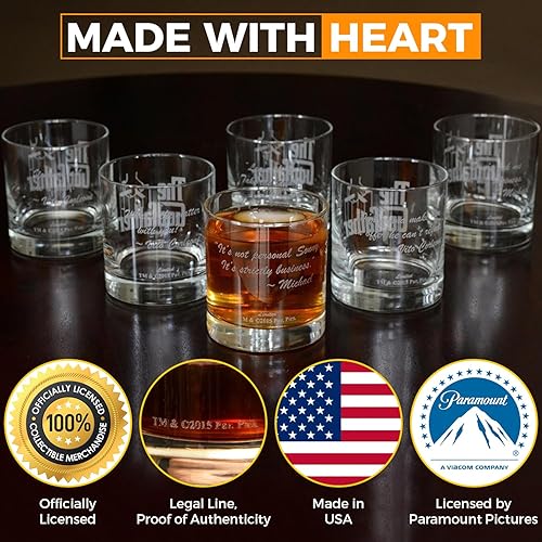 Miniatura 4 de Vaso de whisky grabado con el padrino oficial, con logotipo y cita ''Don't ask me about my business'', cristalería hecha a mano, calidad premium, 11