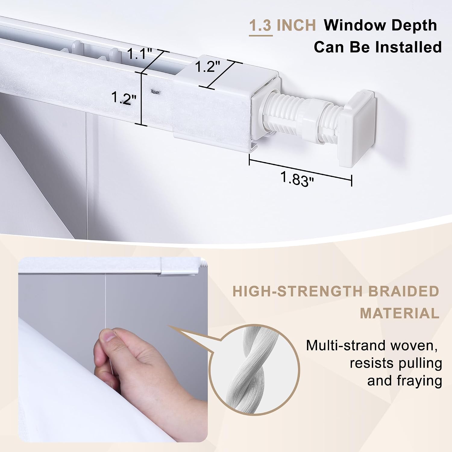 No Drill 70% Blackout Roman Shades for Windows 34" W x 64" H