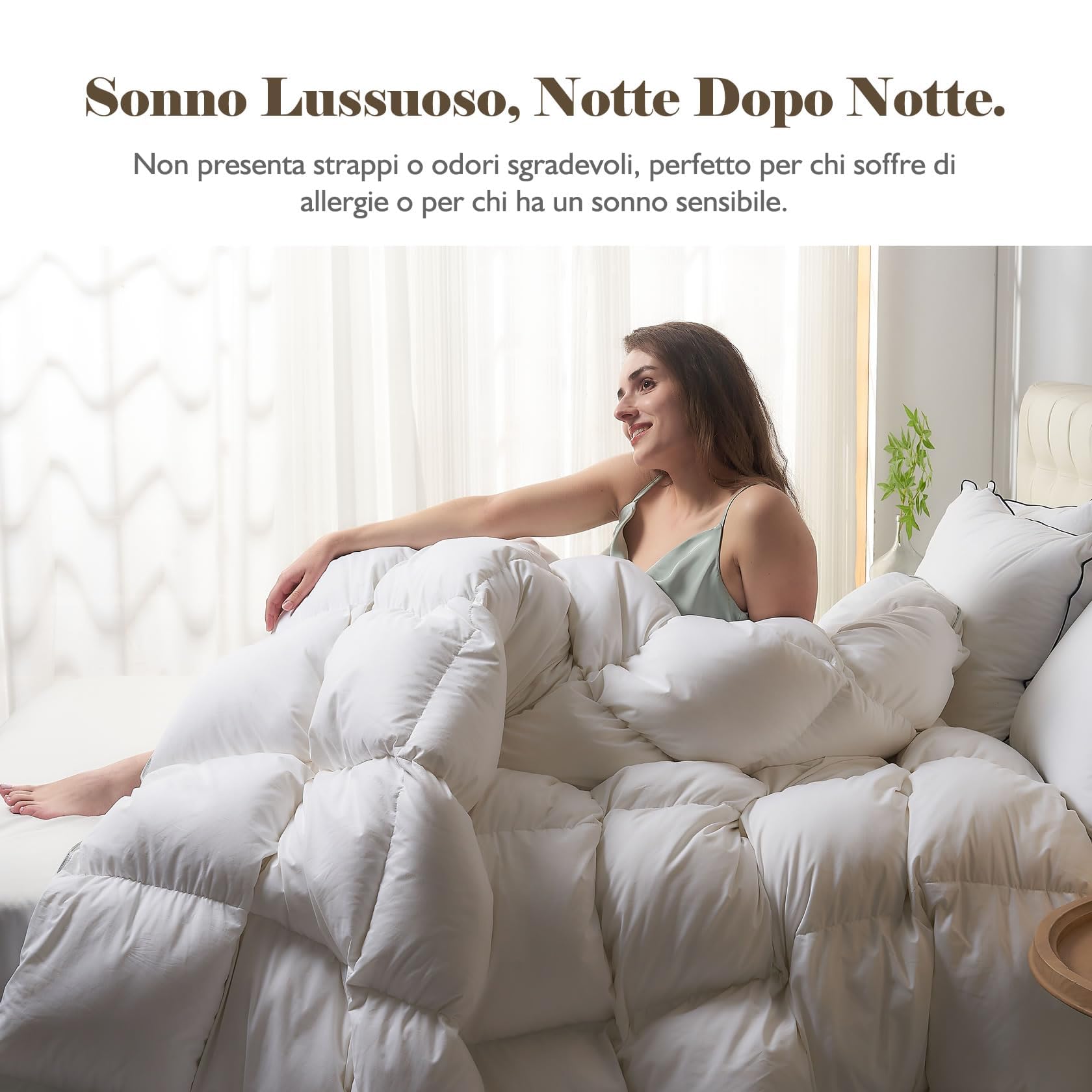 BPC Piumino Letto Matrimoniale in stile Hotel, Trapunta Pesante Invernale Autunnale in Piuma e Piumino d'oca, Super Morbido e Traspirante, Approvato Oek-Tex e RDS, 2 Piazze Matrimoniale 220x240 cm