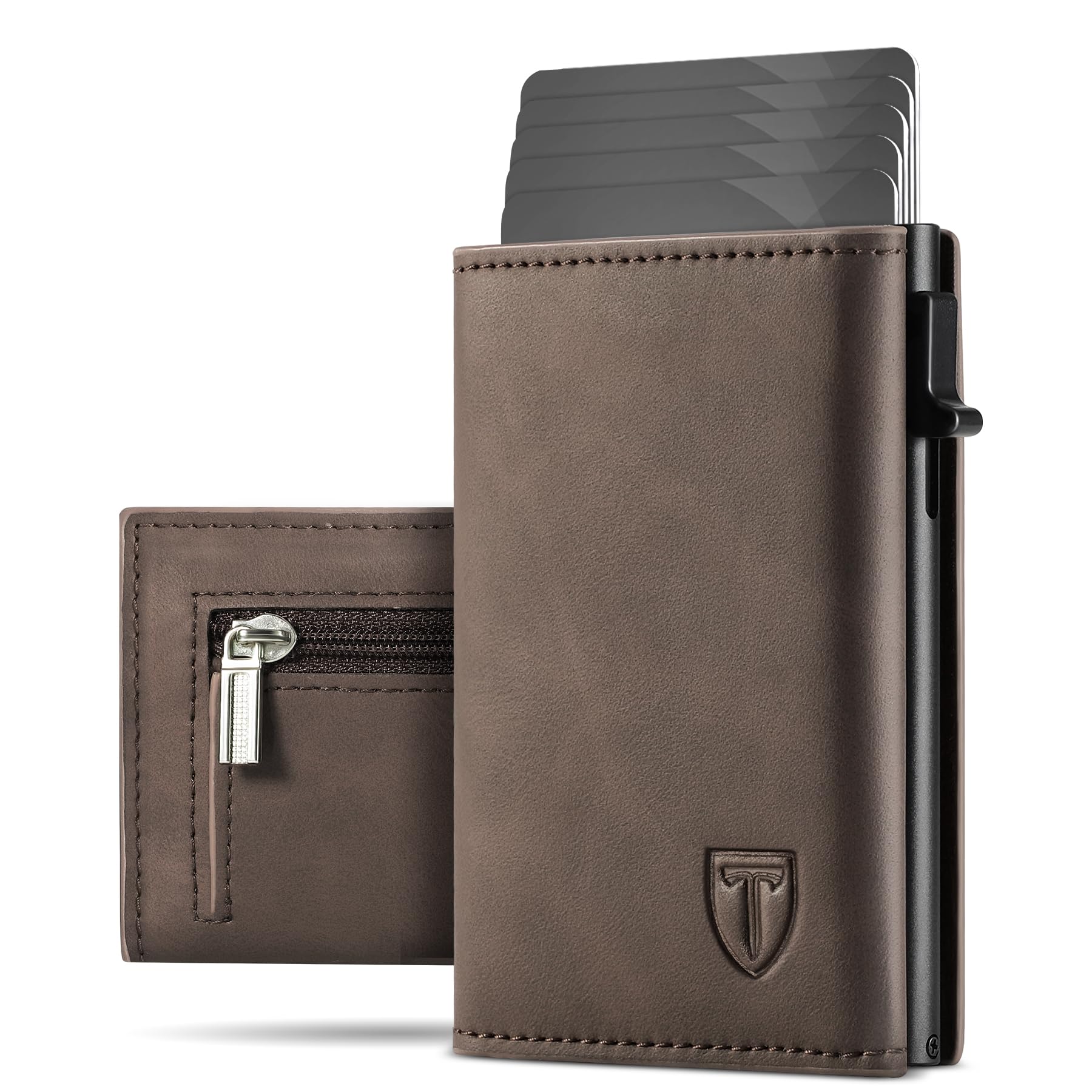 Tomylv Herren Geldbörse Slim - RFID Schutz Kohlefaserleder Mit 12 Kartenfächern