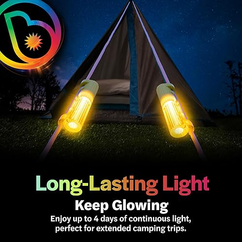 Miniatura 4 de Brightz Tira de luces LED para tienda de campaña, mantén las líneas de sujeción visibles por la noche - Luces de seguridad para campamento