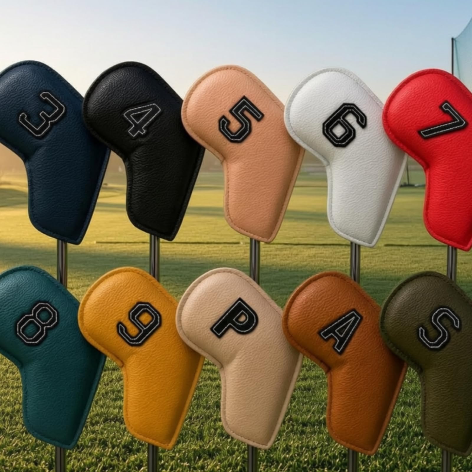 10 Stück haube | Weiche genarbte Oberfläche, Golfschlägerkopfhülle, strapazierfähig, Schlägerkopfhülle, für Golfplatz
