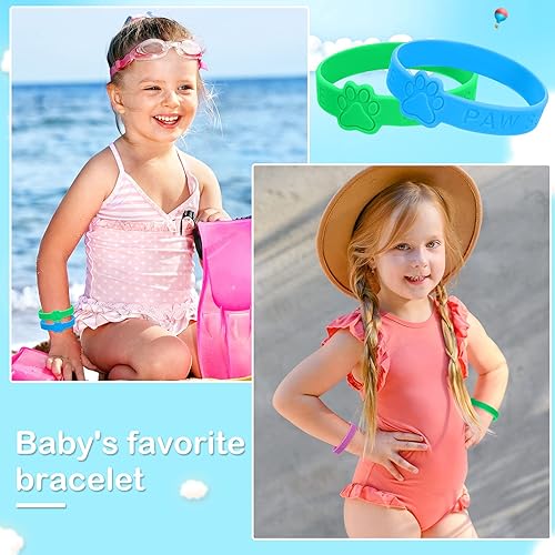 Miniatura 5 de Jerify 60 pulseras de goma con estampado de patas, pulsera de silicona para regalar a granel, pulseras elásticas de pata de perro, pulsera con