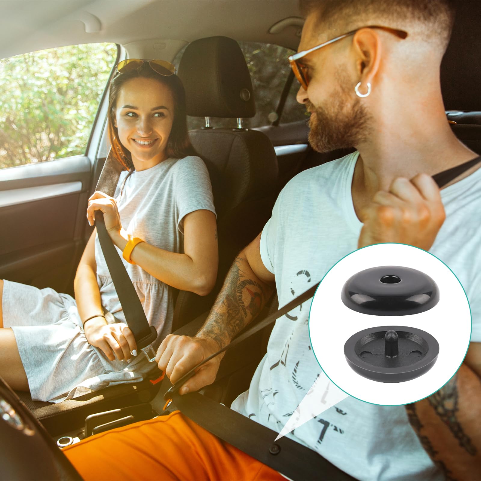 Lot De 4 Clips De Ceinture De Sécurité Universels Noir - Pour Voiture, Installation Facile