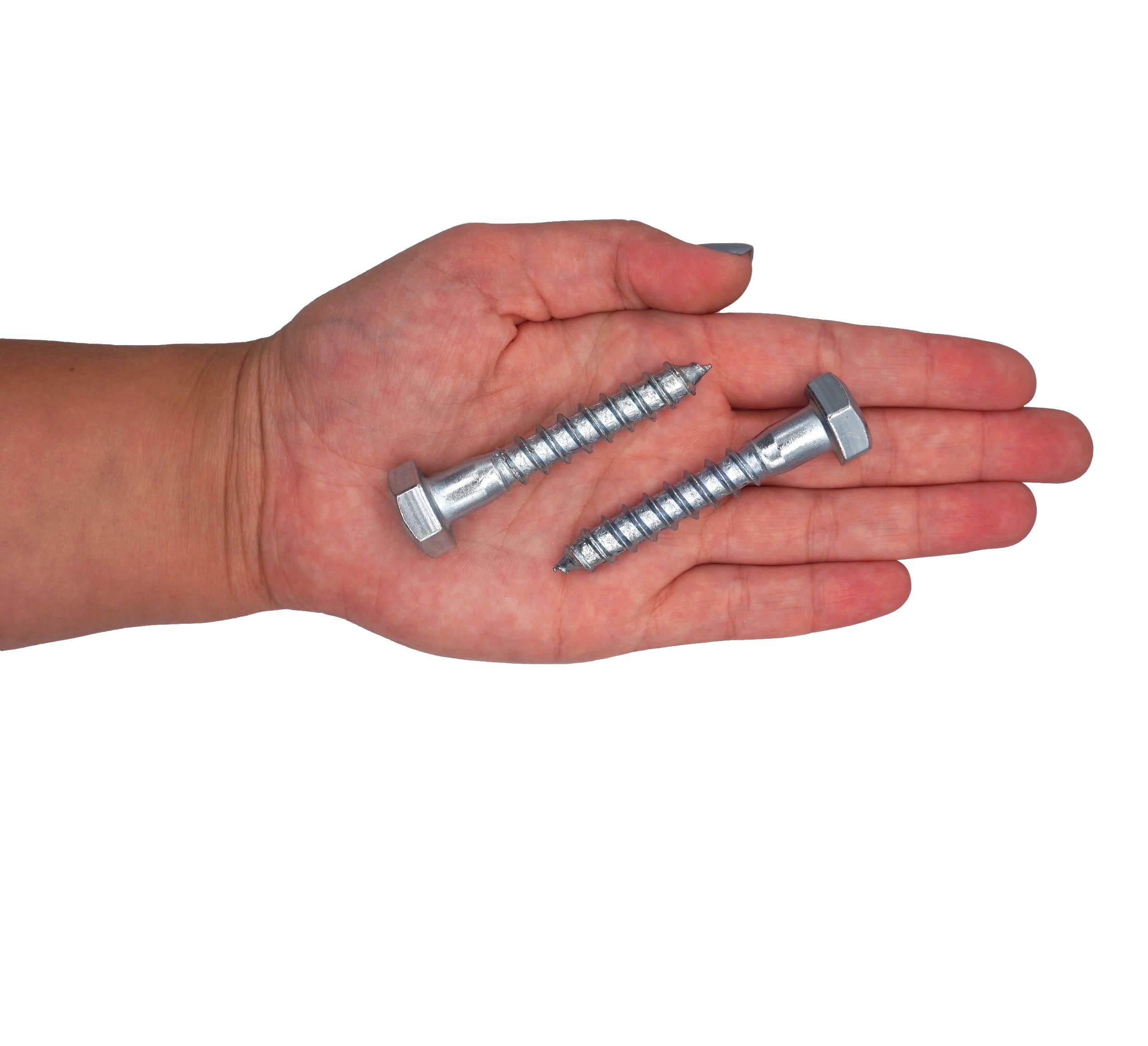 50 Viti Esagonali M6 X 80 Mm Acciaio Zincato - Bulloni A Testa Esagonale DIN 571 Per Legno E PVC - Foto 5