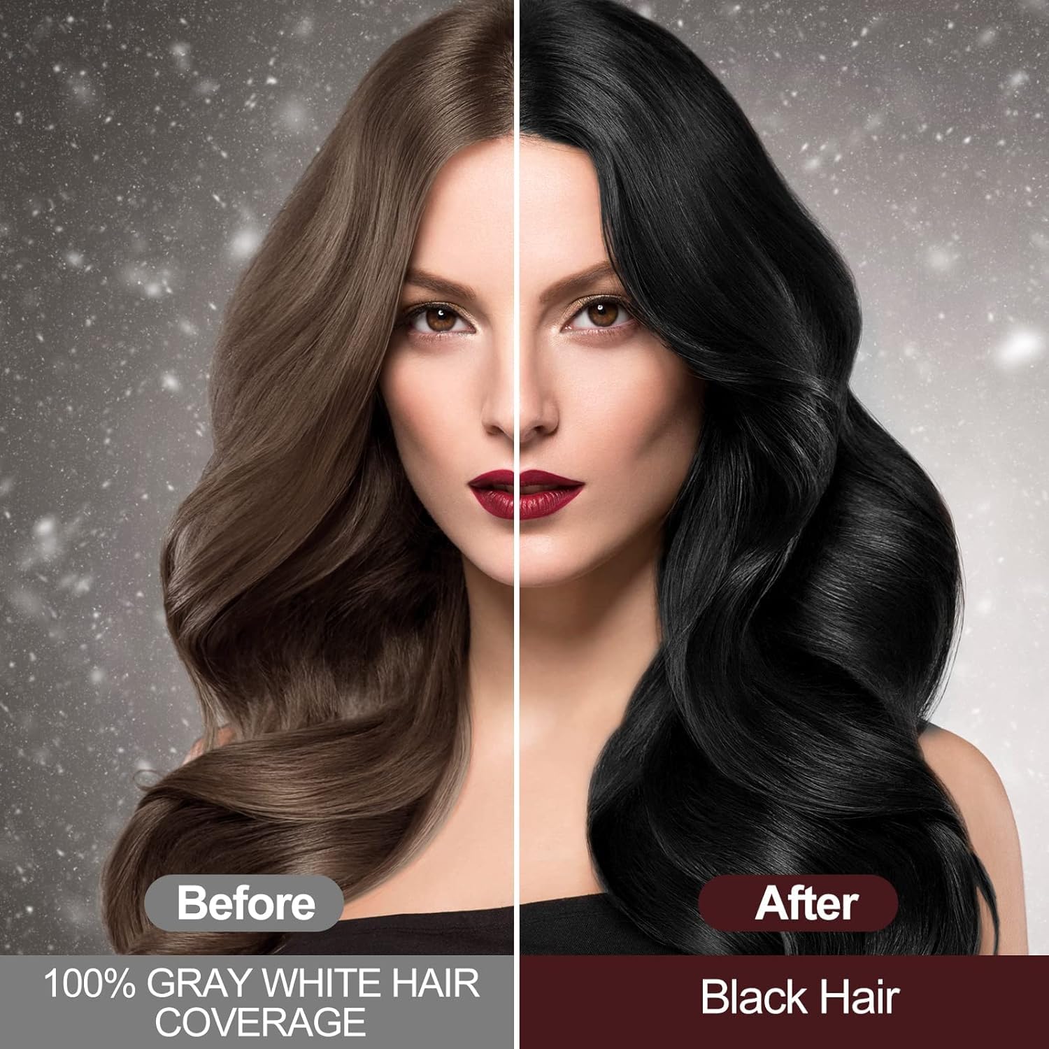 500ML Black Hair Dye Shampoo 3 in 1, Shampoo Colorante Nero per Donna Uomo, Shampoo Colorante Capelli Istantaneo, Hair Color Shampoo - Naturale - Shampoo per Capelli, Shampoo Capelli Colorati Nero