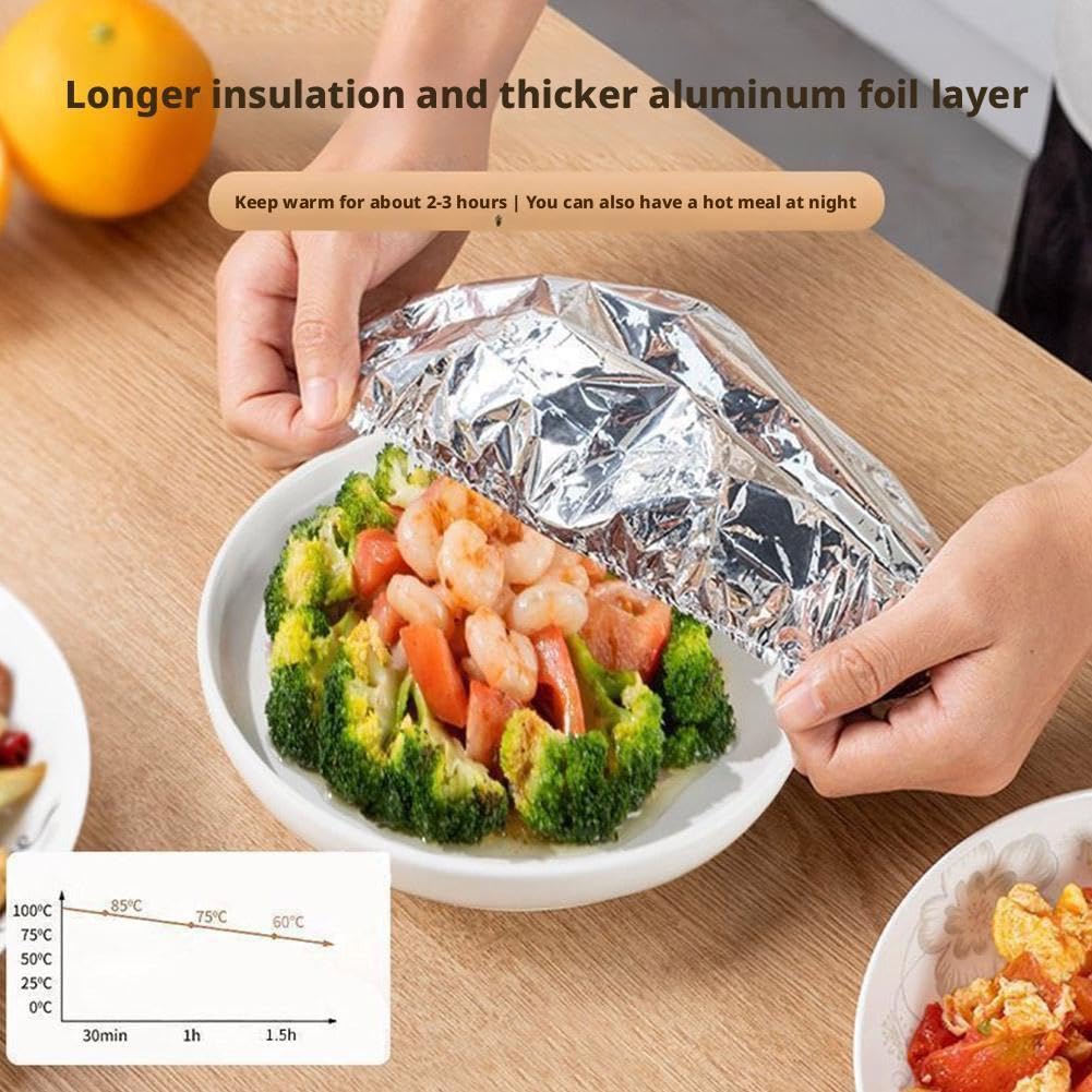 Coperchi per cibo riutilizzabili in lamina di alluminio, coperchi isolanti in lamina di alluminio addensata, pellicola isolante per conservazione degli alimenti freschi da cucina, coperchio elastico
