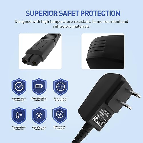 Miniatura 2 de Adaptador de 5V 1A para Andis Shaver AC Charger Cable de alimentación, compatible con 17150 TS-1 17220 17195 Profoil 17190 17165 17170 17205 17220