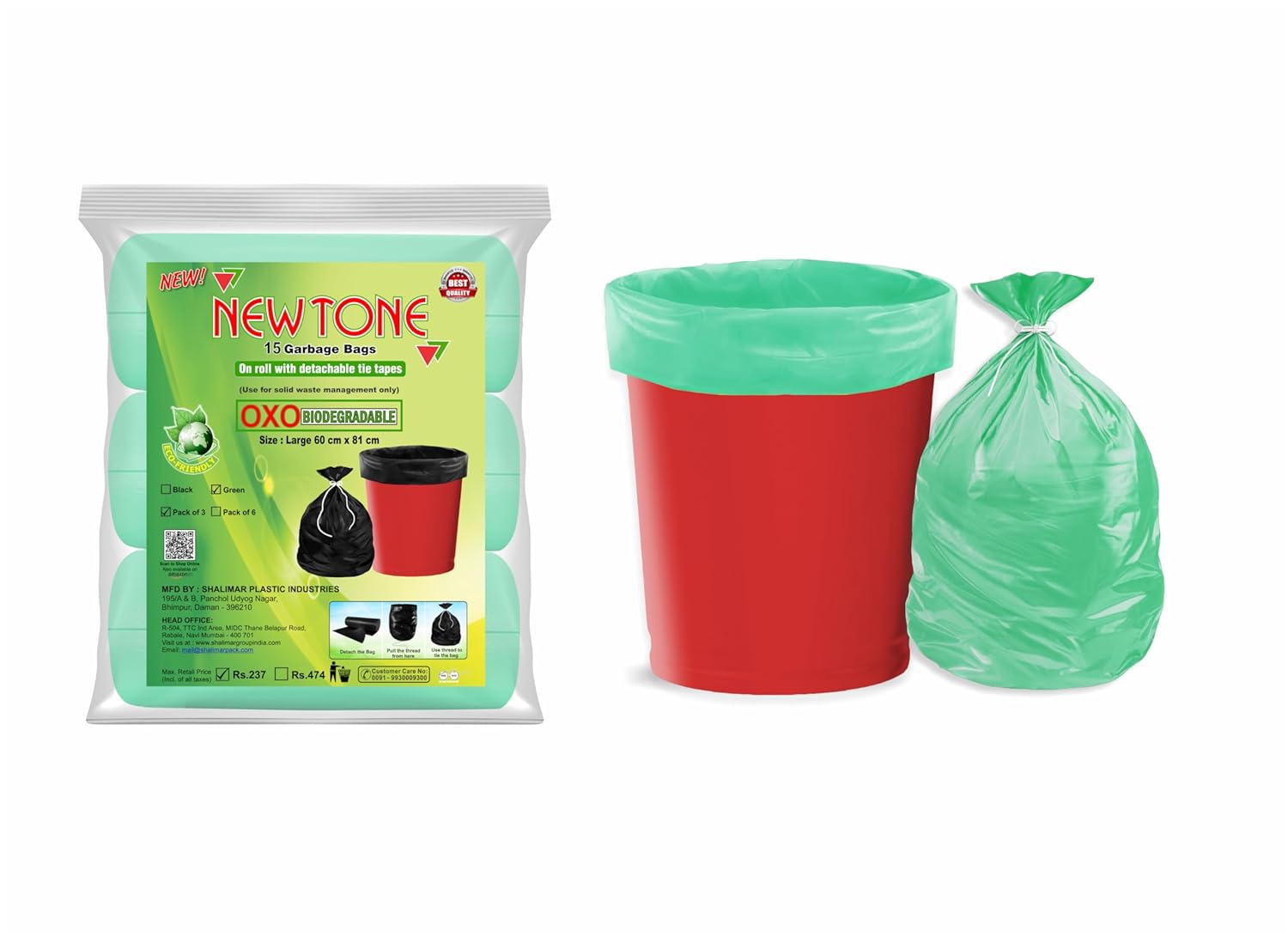 Newtone Premium OXO Biodegradable Garbage Bags (Large) Size 24 x 32