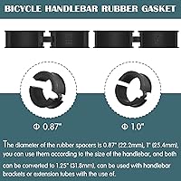 Vista 3 de 12 unids Junta de goma para manillar de bicicleta de 22.21.000 in a 1.252 in para manillar de bicicleta, espaciador de cuña de manillar